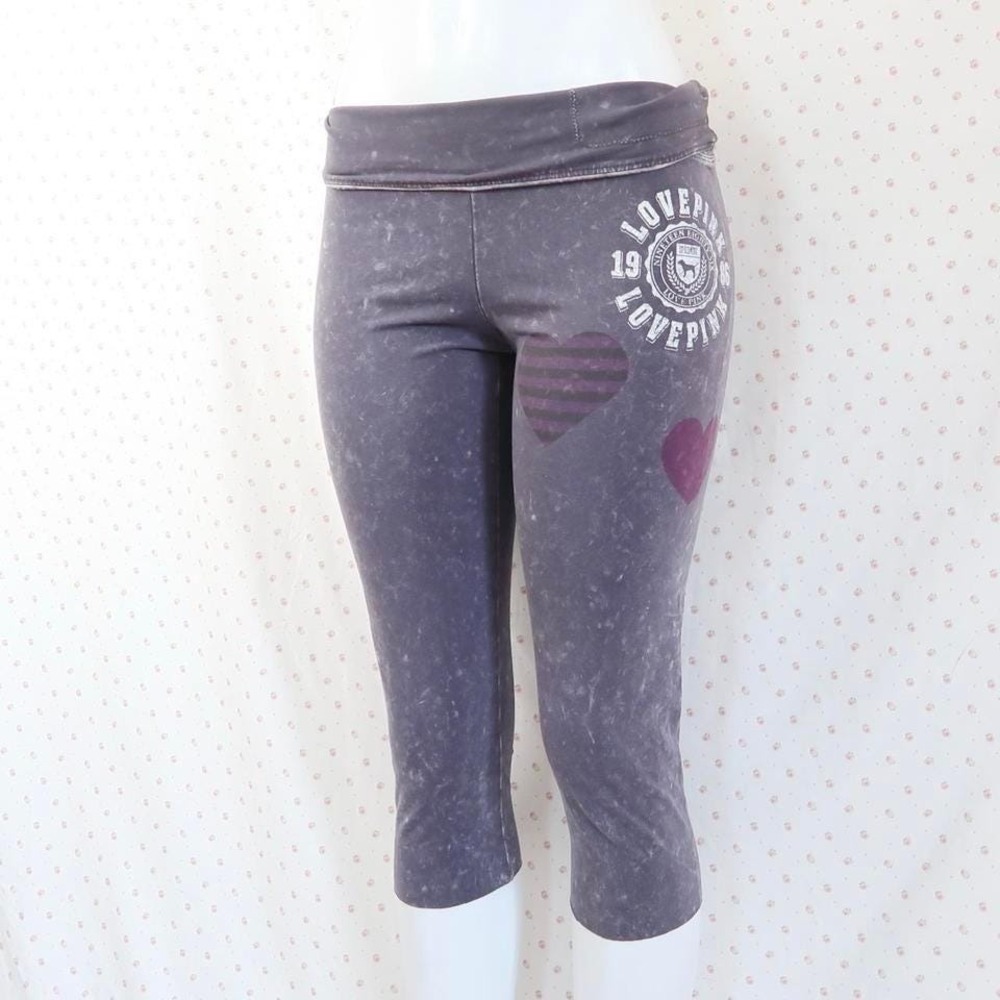 Vintage Y2K Wash Victoria's Secret Pink Foldover Capri Leggings L